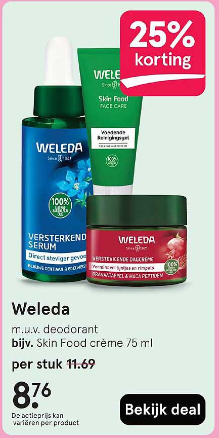Weleda m.u.v. deodorant bijv. Skin Food crème 75 ml