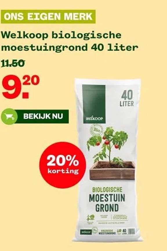 Welkoop biologische moestuingrond 40 liter