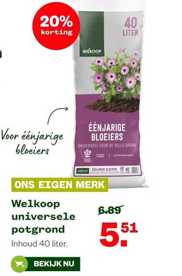 Welkoop universele potgrond 40 liter