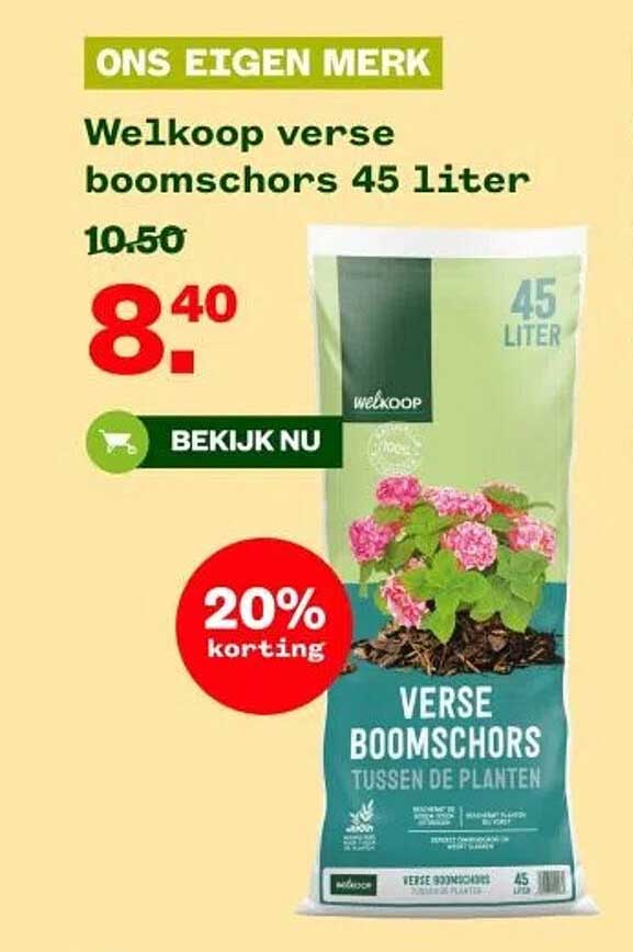 Welkoop verse boomschors 45 liter
