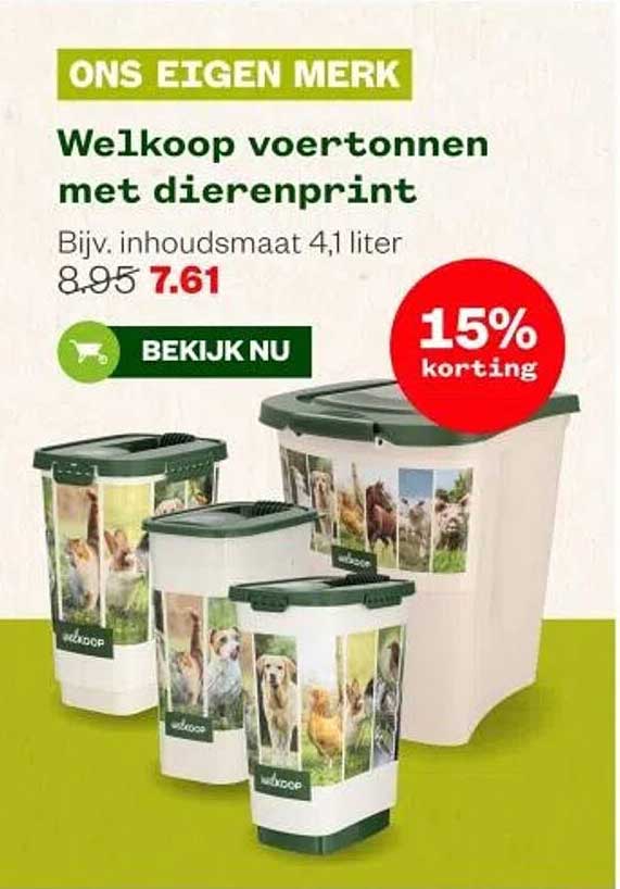 Welkoop voertonnen met dierenprint