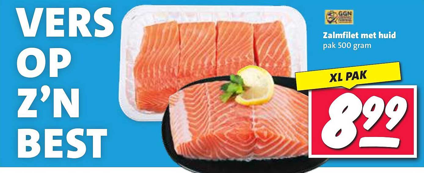 Zalmfilet met huid pak 500 gram