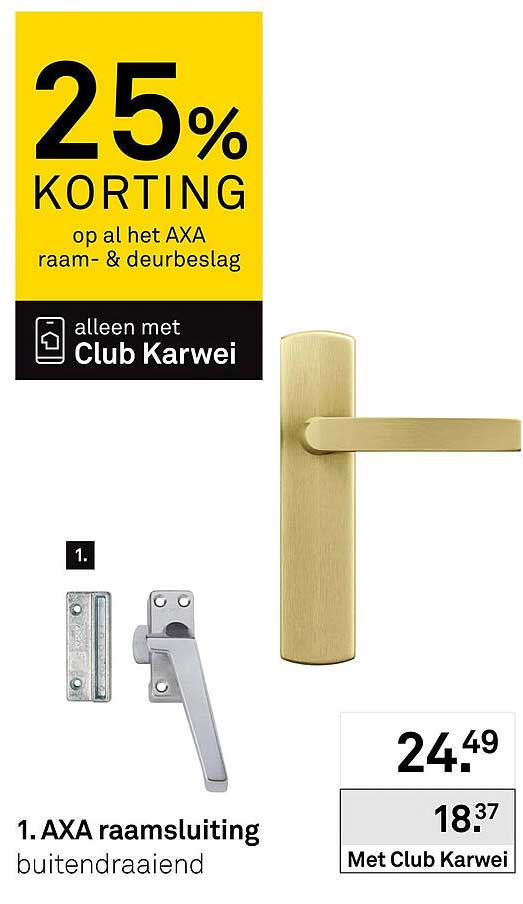 25% korting op al het AXA raam- & deurbeslag
