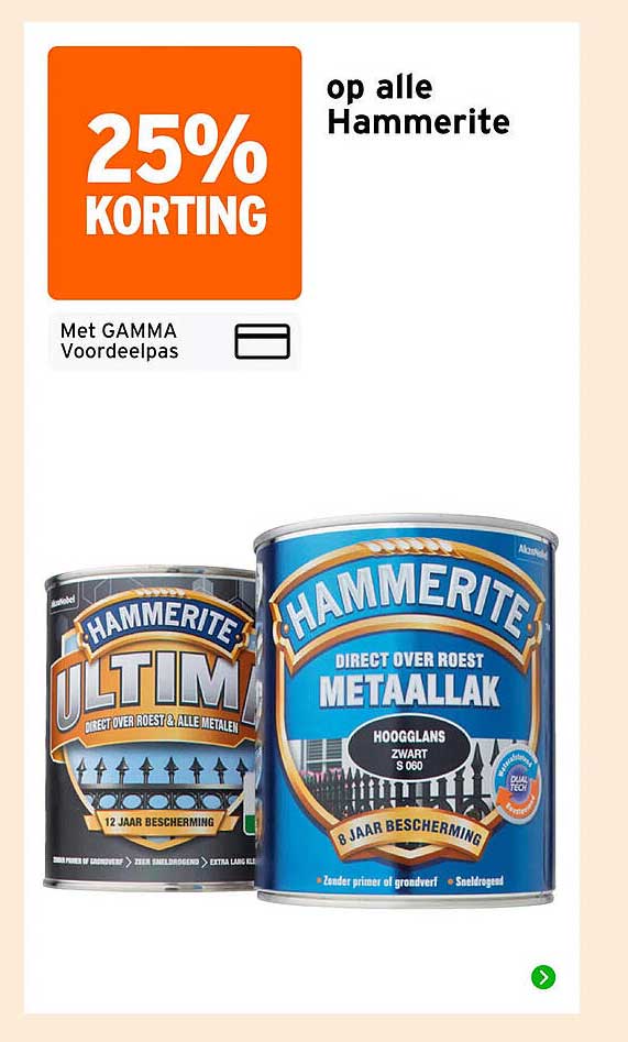 25% KORTING op alle Hammerite