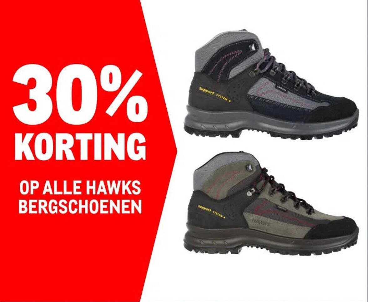30% KORTING OP ALLE HAWKS BERGSCHOENEN