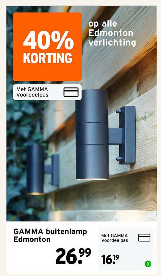 40% korting op alle Edmonton verlichting