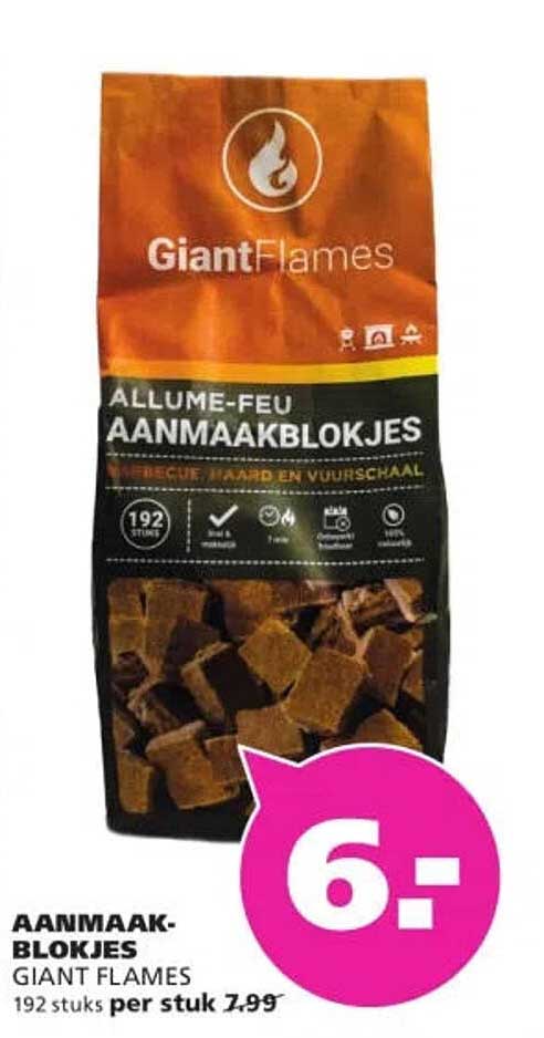 AANMAAKBLOKJES GIANT FLAMES 192 stuks per stuk
