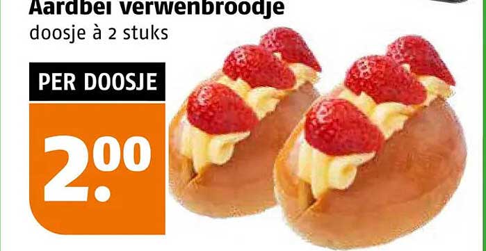 Aardbei verwenbroodje