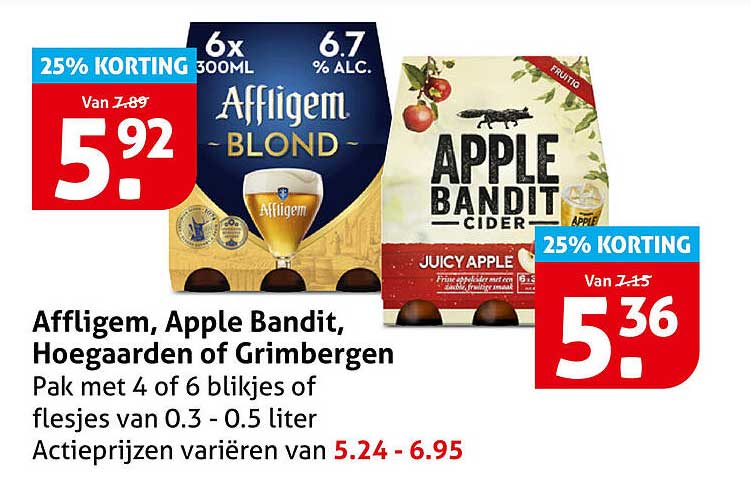Affligem, Apple Bandit, Hoegaarden of Grimbergen