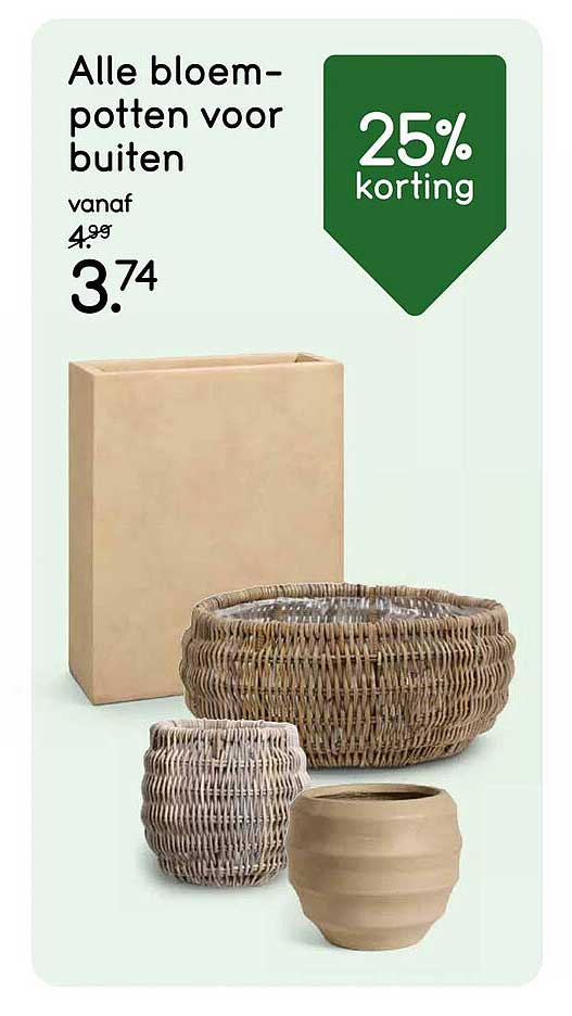 Alle bloempotten voor buiten 25% korting