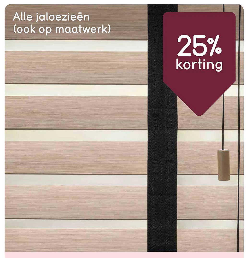 Alle jaloezieën (ook op maatwerk) 25% korting