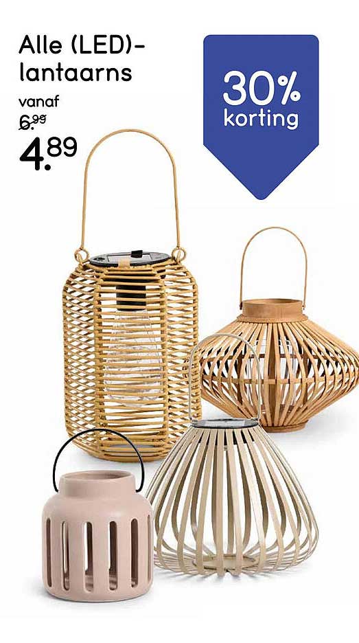 Alle (LED)-lantaarns 30% korting