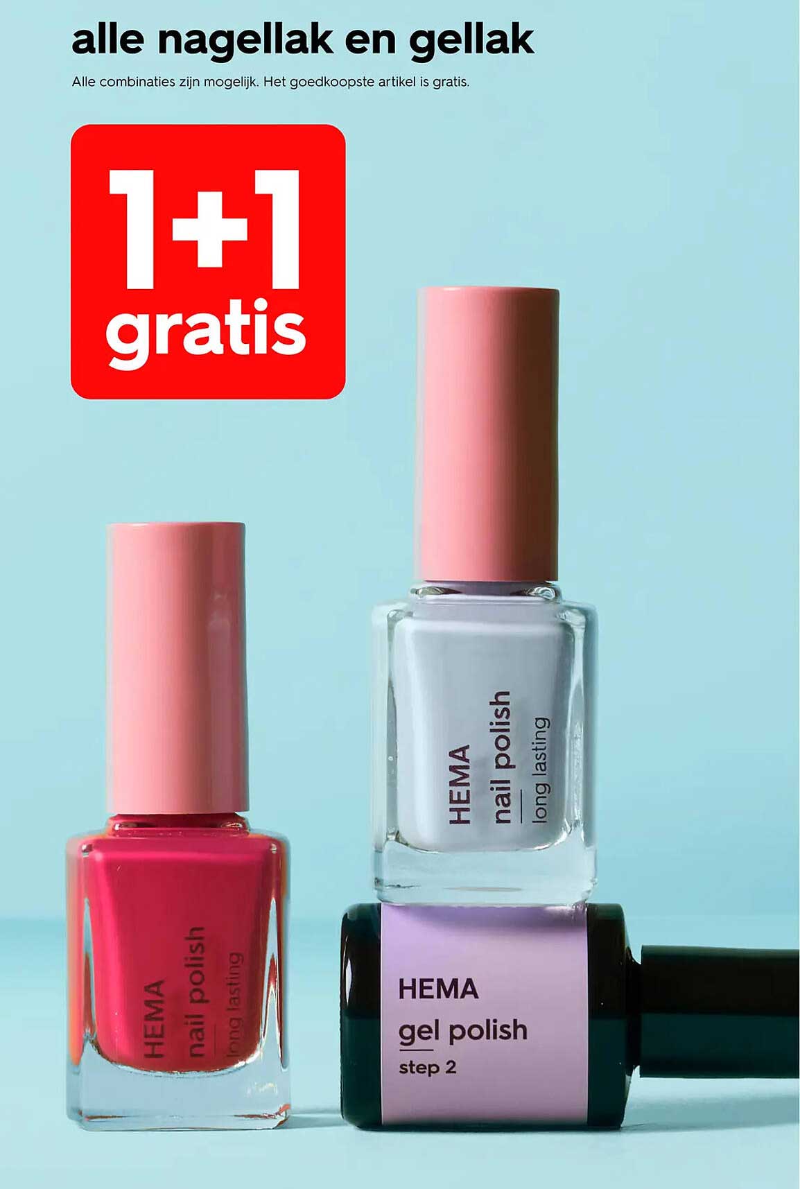 alle nagellak en gellak 1+1 gratis