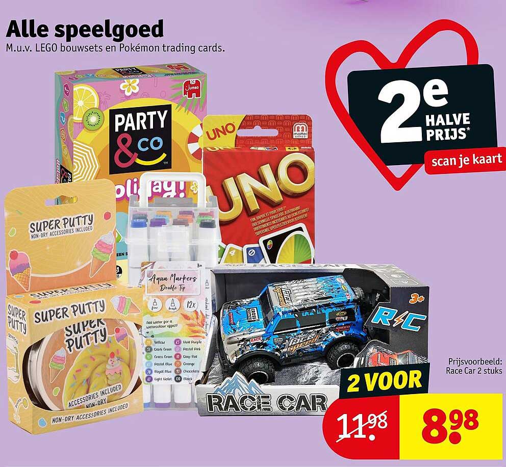 Alle speelgoed 2e halve prijs