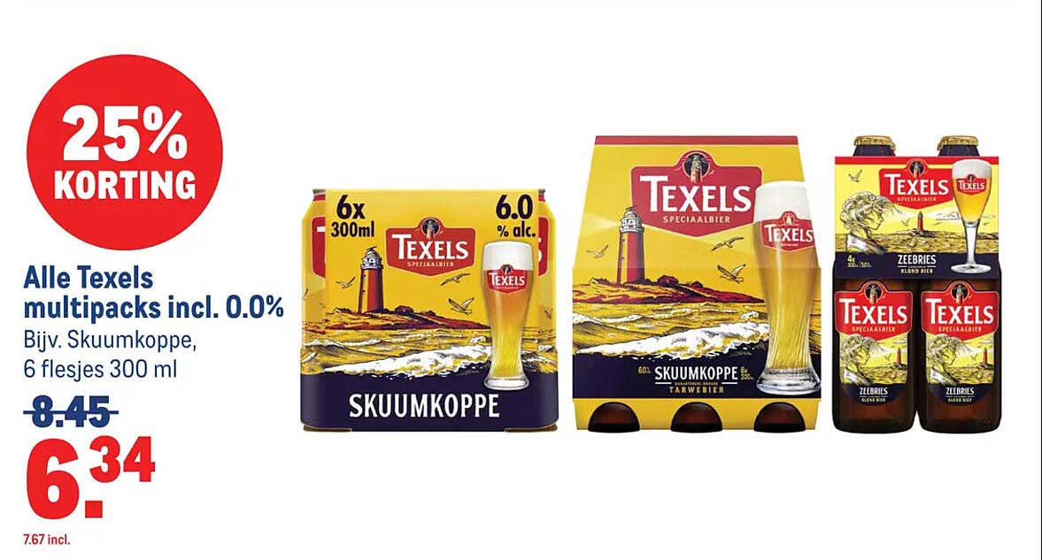 Alle Texels multipacks incl. 0.0% Bijv. Skuumkoppe, 6 flesjes 300 ml
