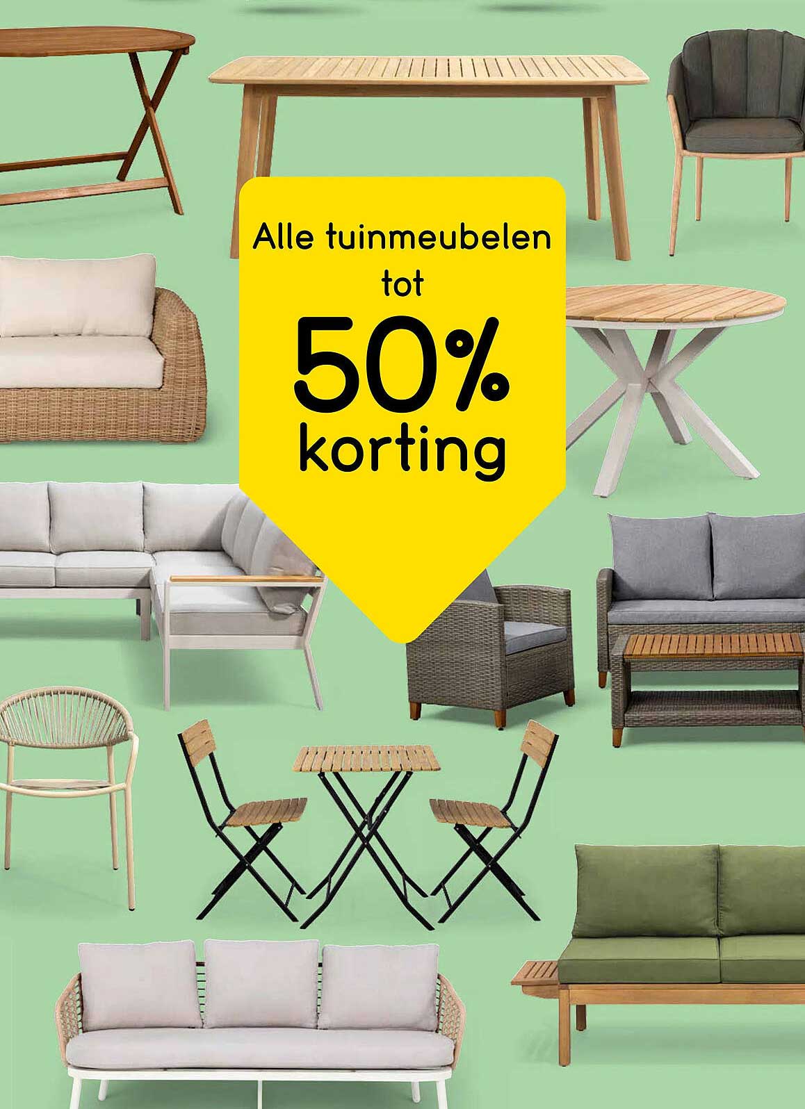 Alle tuinmeubelen tot 50% korting