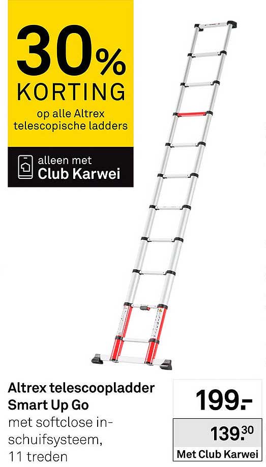 Altrex telescopische ladders 30% korting alleen met Club Karwei