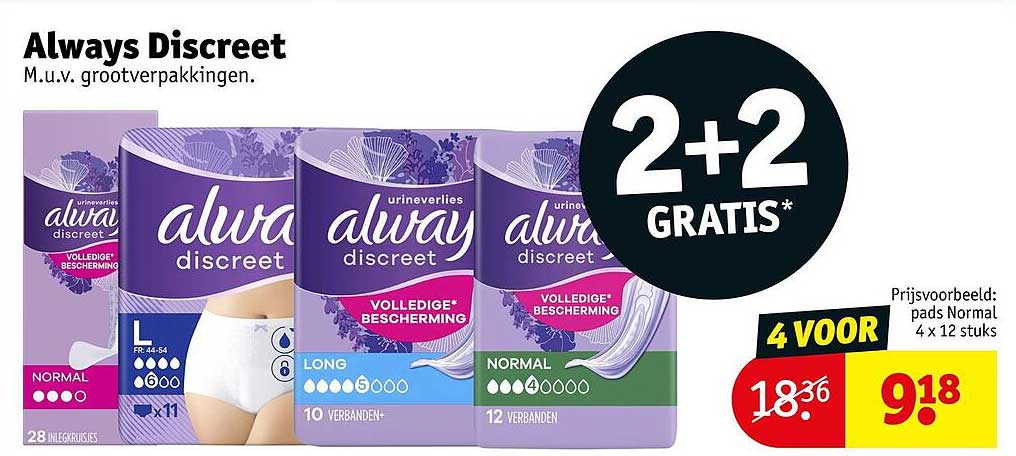 Always Discreet 2+2 gratis
