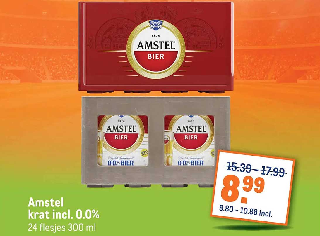 Amstel krat incl. 0.0% 24 flesjes 300 ml