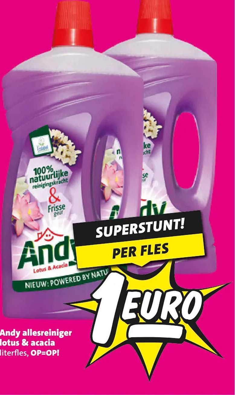 Andy allesreiniger lotus & acacia literfles, OP=OP! SUPERSUNT! PER FLES