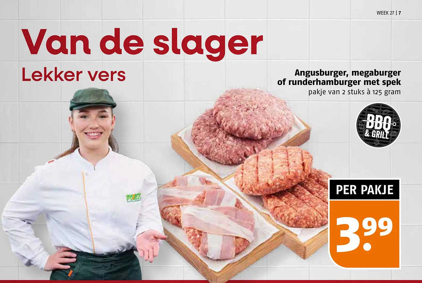 Angusburger, megaburger of runderhamburger met spek