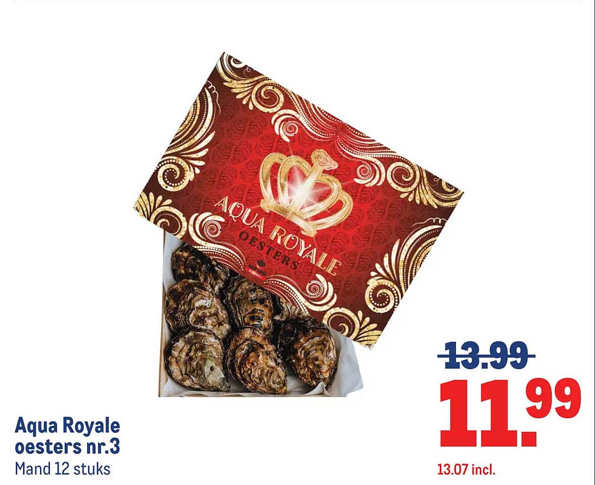 Aqua Royale oesters nr.3 Mand 12 stuks