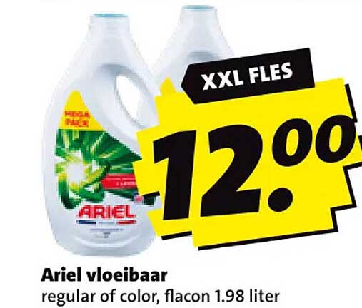 Ariel vloeibaar regular of color, flacon 1.98 liter XXL FLES