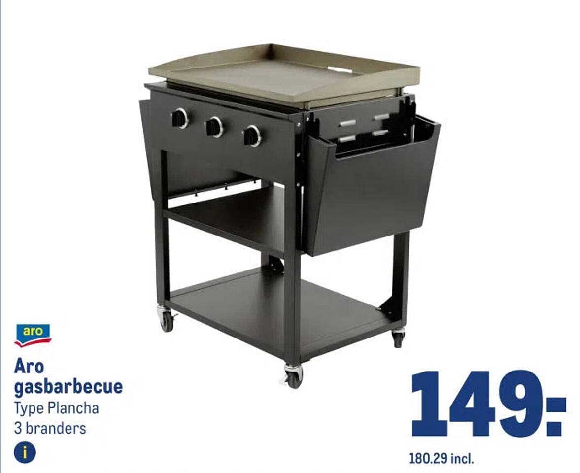 Aro gasbarbecue Type Plancha 3 branders