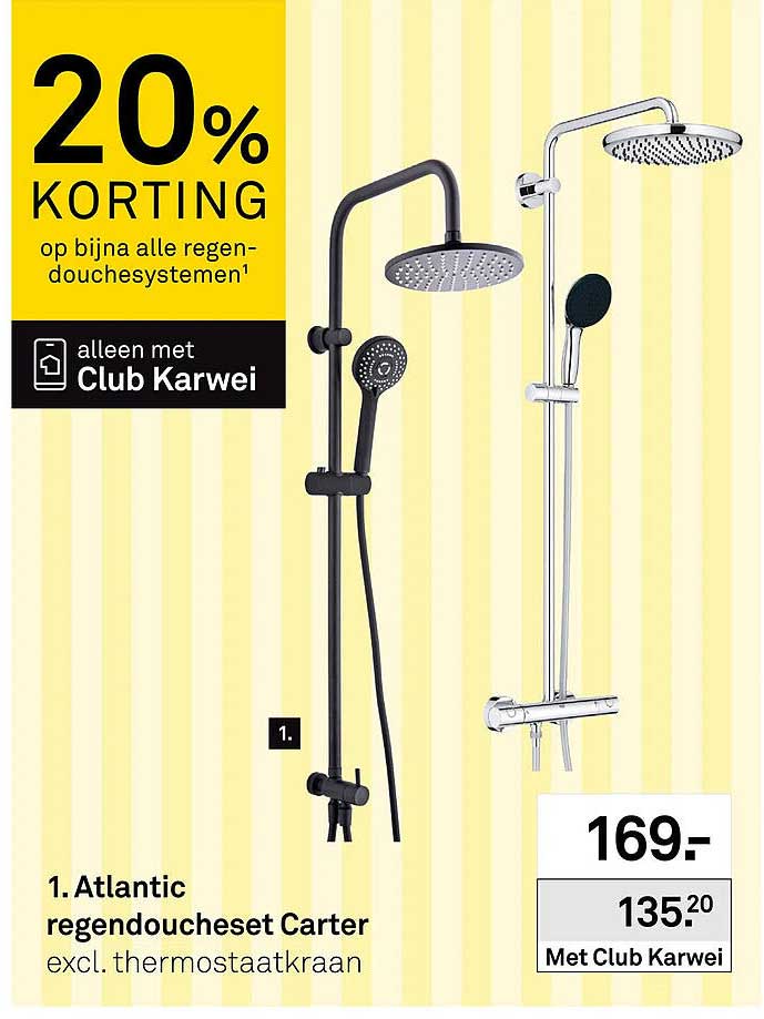 Atlantic regendoucheset Carter excl. thermostaatkraan