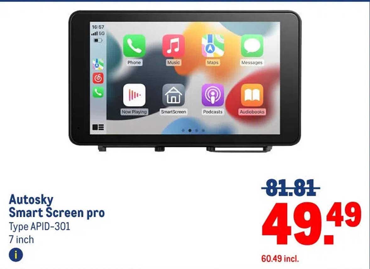 Autosky Smart Screen pro Type APID-301 7 inch