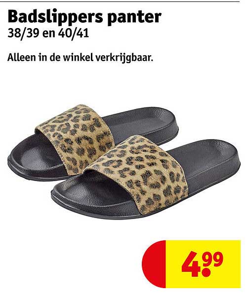 Badslippers panter 38/39 en 40/41