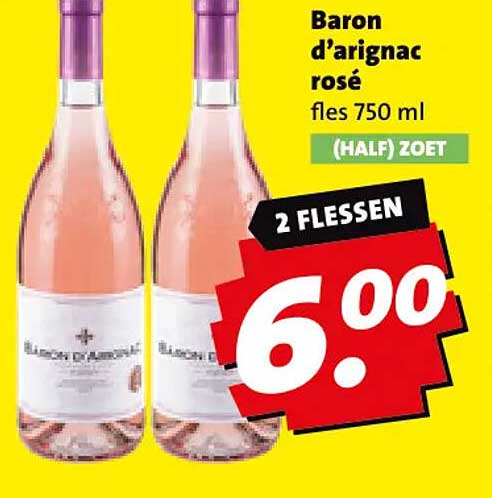 Baron d’arnigac rosé fles 750 ml (HALF) ZOET 2 FLESSEN