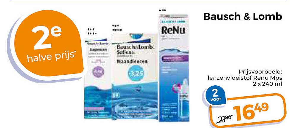 Bausch & Lomb 2e halve prijs