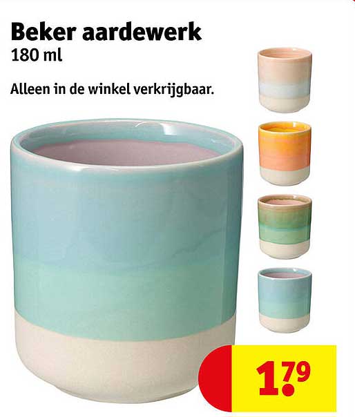 Beker aardewerk 180 ml