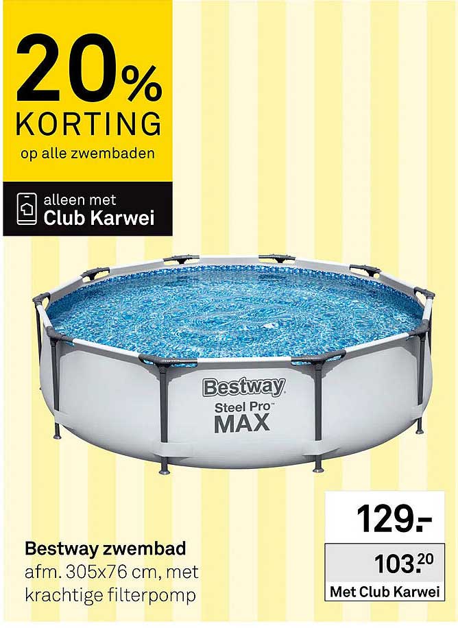 Bestway zwembad afm. 305x76 cm, met krachtige filterpomp