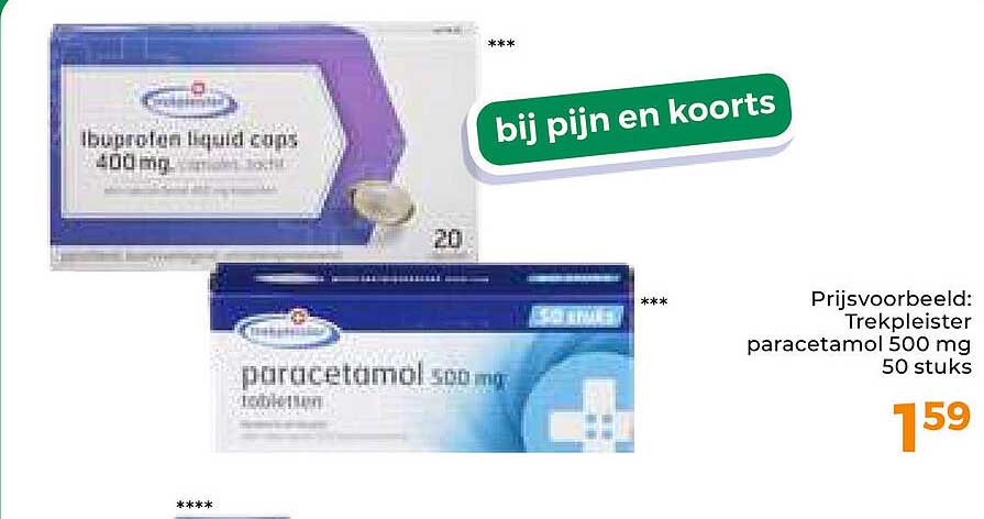 bij pijn en koorts
