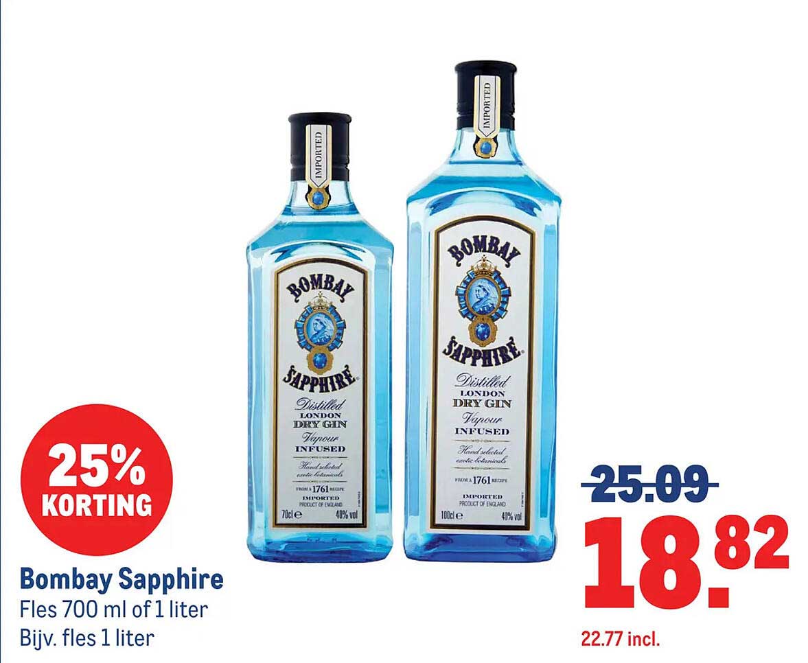 Bombay Sapphire 25% korting