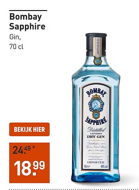 Bombay Sapphire Gin, 70 cl