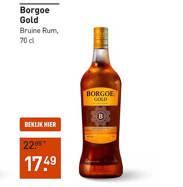 Borgoe Gold Bruine Rum, 70 cl