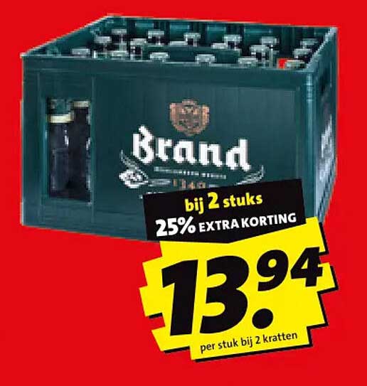 Brand bij 2 stuks 25% extra korting