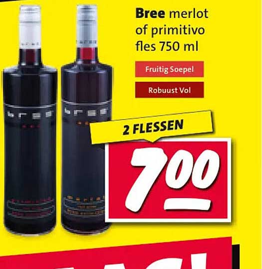 Bree merlot of primitivo fles 750 ml 2 flessen