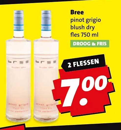 Bree pinot grigio blush dry fles 750 ml DROOG & FRIS 2 FLESSEN