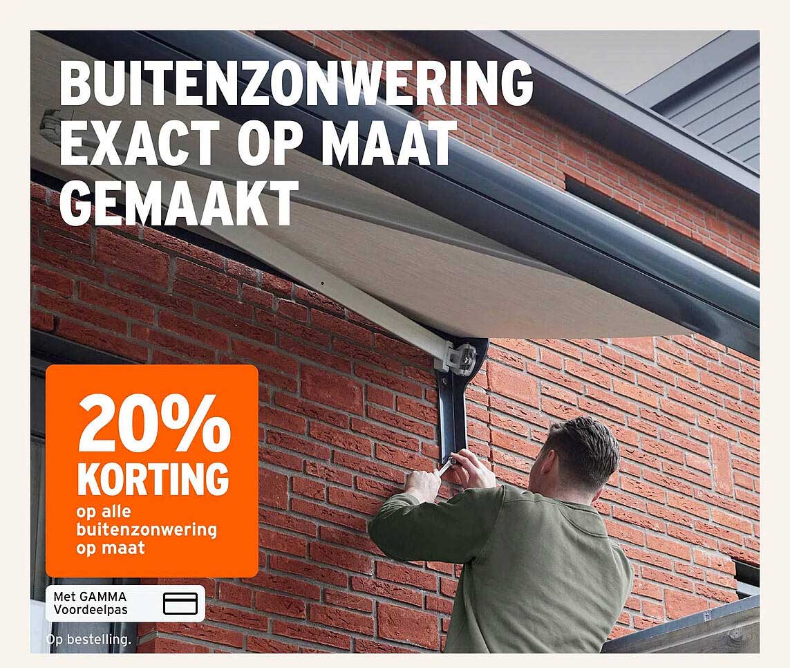 BUITENZONWERING EXACT OP MAAT GEMAAKT 20% KORTING