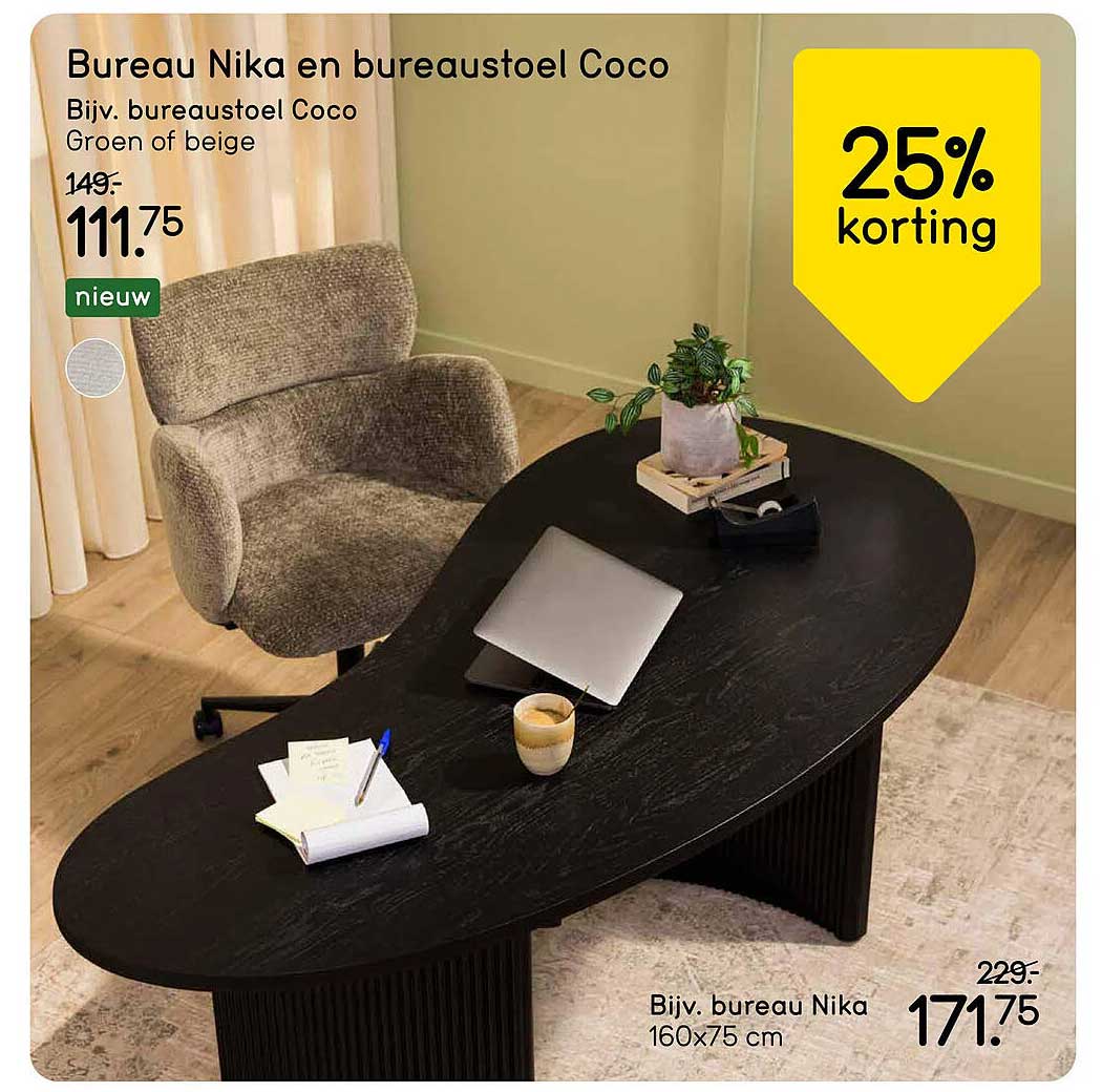Bureau Nika en bureaustoel Coco