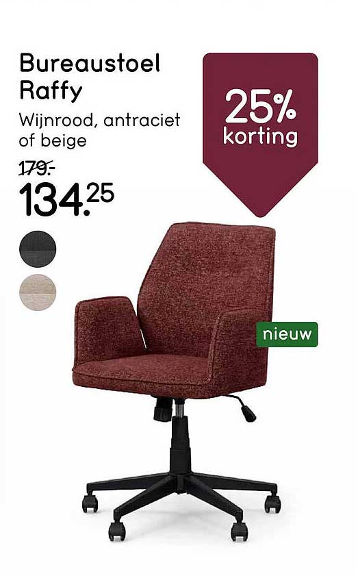 Bureaustoel Raffy 25% korting