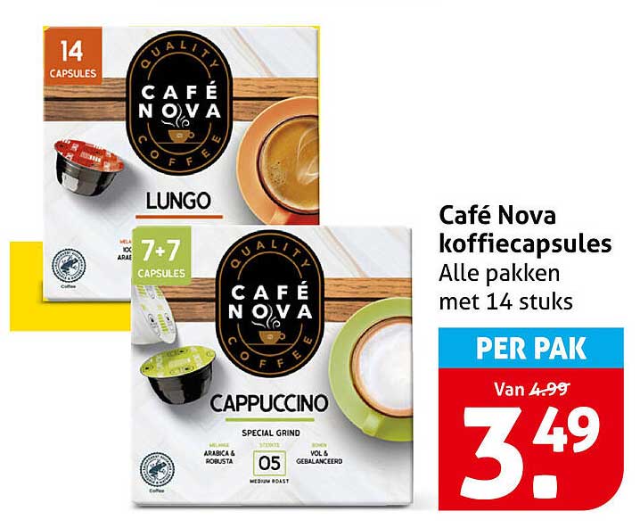 Café Nova koffiecapsules - Alle pakken met 14 stuks - PER PAK