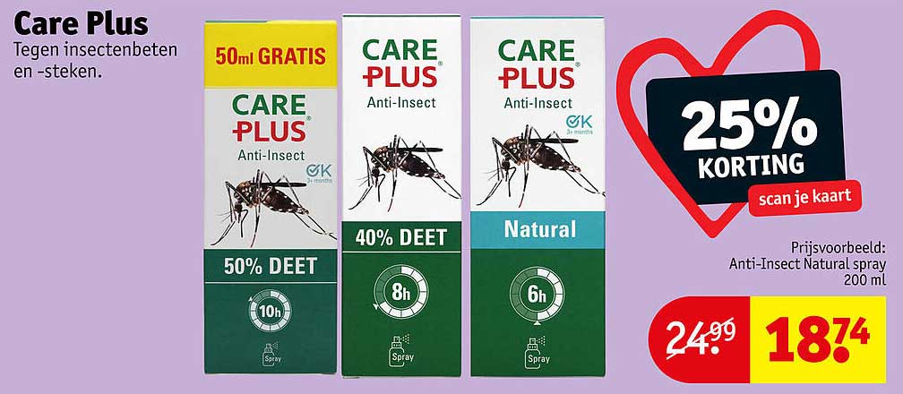 Care Plus Tegen tekenbeten en -steken. 25% Korting scan je kaart