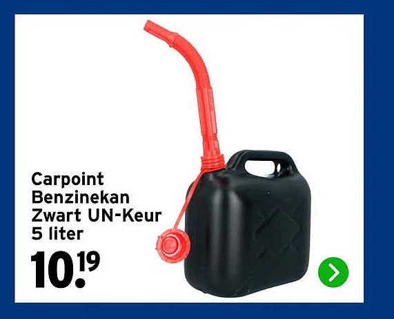 Carpoint Benzinekan Zwart UN-Keur 5 liter