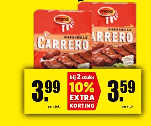 Carrero bij 2 stuks 10% extra korting
