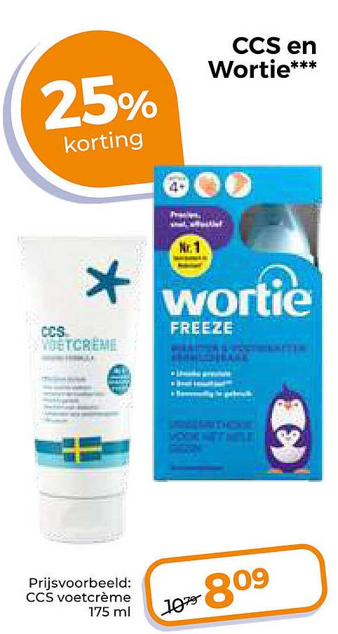 CCS en Wortie*** 25% korting